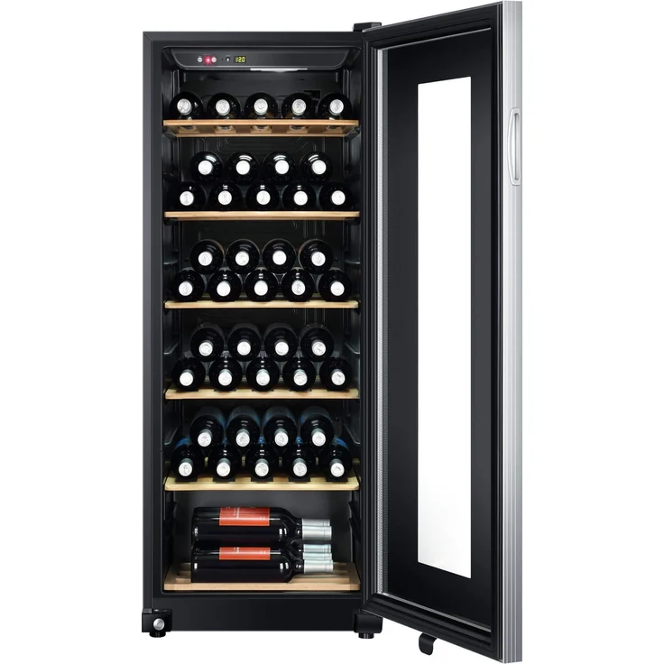 Haier WS59GAE Weinkühlschrank, freistehend, schwarz, 59 Flaschen, 1 Temperaturzone, LED, Breite 50 cm, Energieklasse G – Bild 9