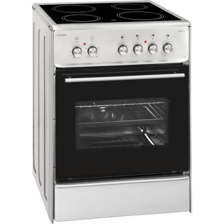 Exquisit ECM6-4, Herd, A, freistehend, Betriebsart Ofen elektrisch, Anzahl Kochfelder 4, Volumen 61 l, Breite 66 cm – Bild 1