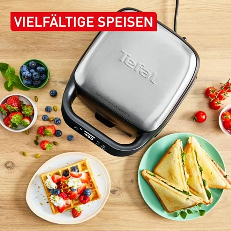Tefal 2-in-1-Sandwichmaker Snack Collection Precision, Sandwiches & Waffeln, 3 Programme, digitaler Bildschirm, Timer – Bild 2