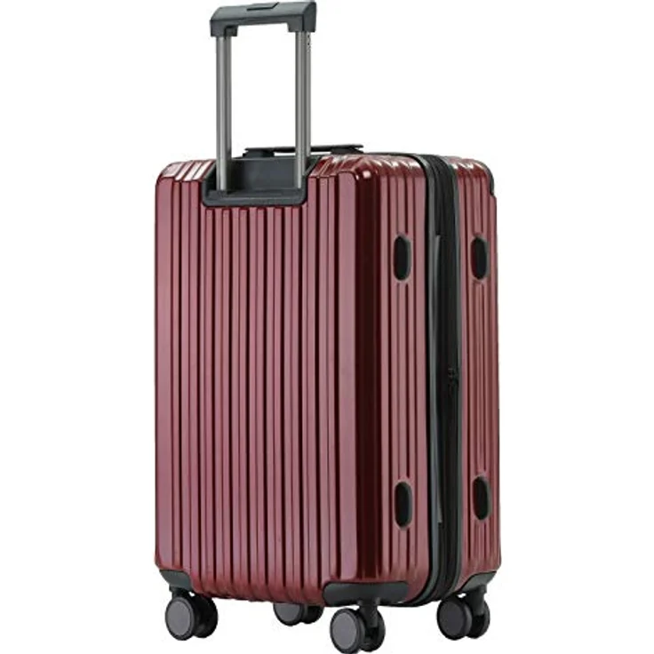 Münicase M816, 3er Kofferset mit TSA-Schloss, Dehnungsfuge, Teleskopgriff, 4 Rollen, Hartschale, 76 cm, 65 cm, 55 cm, Weinrot – Bild 2
