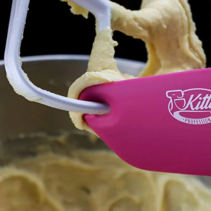 Kitty Professional Teigschaber 2 in1 mit Kniff zum Portionieren & Sauber Abstreifen | aus Edelstahl & BPA freiem Silikon Teigspachtel Teigschneider (Rubinrot) – Bild 5