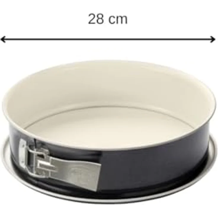 Dr. Oetker Spring--Kuchen--Backform, Ø 28 cm Back-Trend, mit Flachboden, runde, aus Stahl mit keramisch verstärkter Antihaft-Beschichtung, Menge: 1 Stück, Farbe: creme-anthrazit – Bild 3