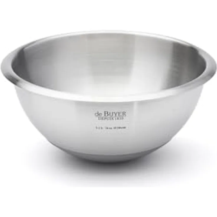De Buyer Rutschfeste Bodengebäckschale 20cm, Spülmaschinenfest, Ideal zum Schlagen und Erwärmen im Wasserbad