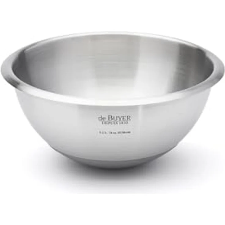 De Buyer Rutschfeste Bodengebäckschale 20cm, Spülmaschinenfest, Ideal zum Schlagen und Erwärmen im Wasserbad – Bild 1