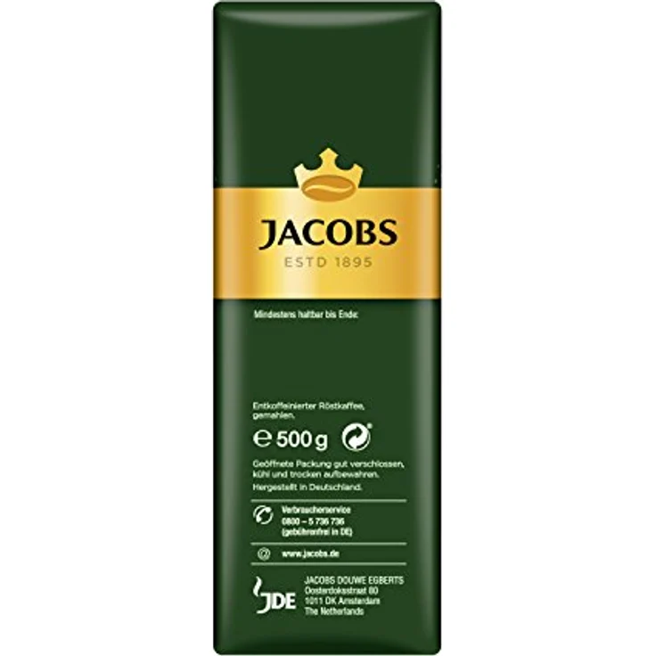 Jacobs Krönung Entkoffeiniert, gemahlener Röstkaffee, Filterkaffee, Kaffee, 500 g – Bild 5