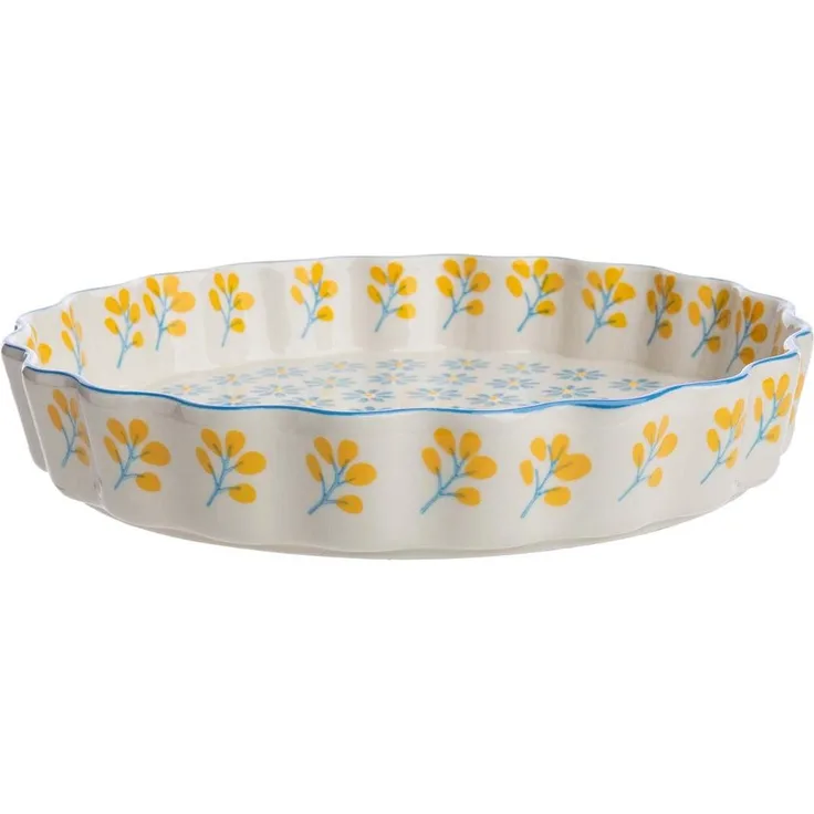 Tranquillo Quicheform 'FLORAL', 22 cm Steinzeug, langlebig und mikrowellengeeignet