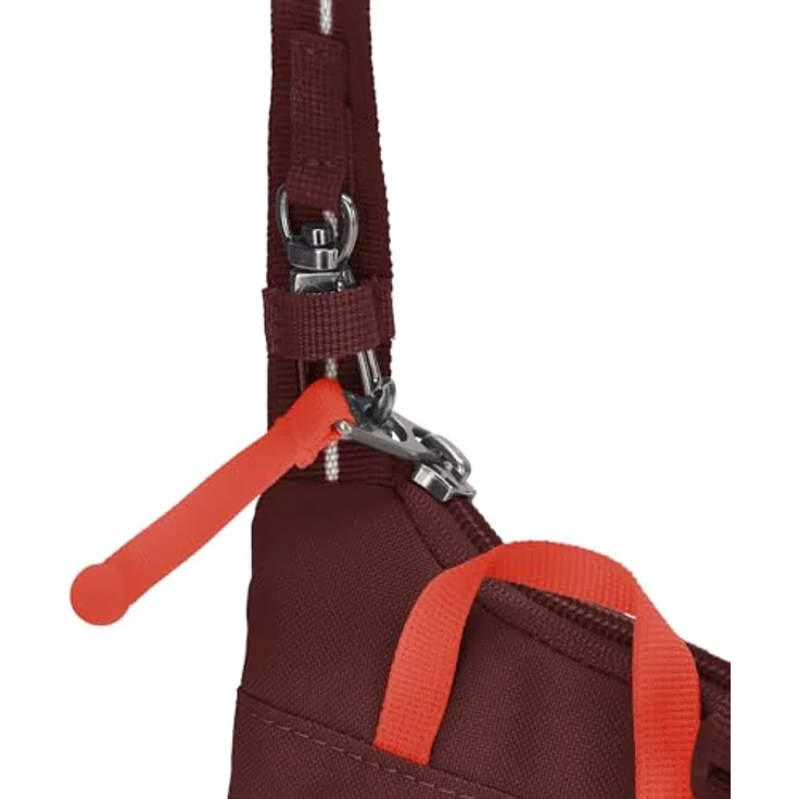 Pacsafe GO anti-theft Tech Mini Bag Umhängetasche RFID 12 cm, Polyester, garnet red – Bild 9