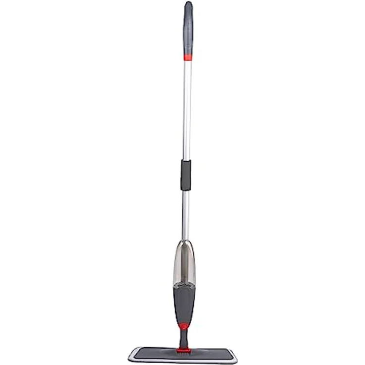 Dirt Devil Sprühwischer, 360° drehbarer Wischmop mit Mopptuch und Nachfüllflasche 640ML, für Nass- und Trockengebrauch, Kunststoff, grau – Bild 3