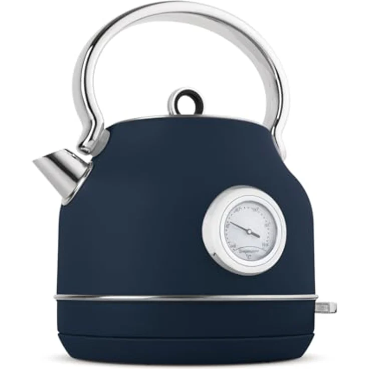 Berlinger Haus Wasserkocher 1,7 L Deep Sea Collection BH-9764, Edelstahl 18/10, mit Thermometer und Schutz vor Trockenlauf, mattblau, 2200 W, 360° Basis – Bild 3
