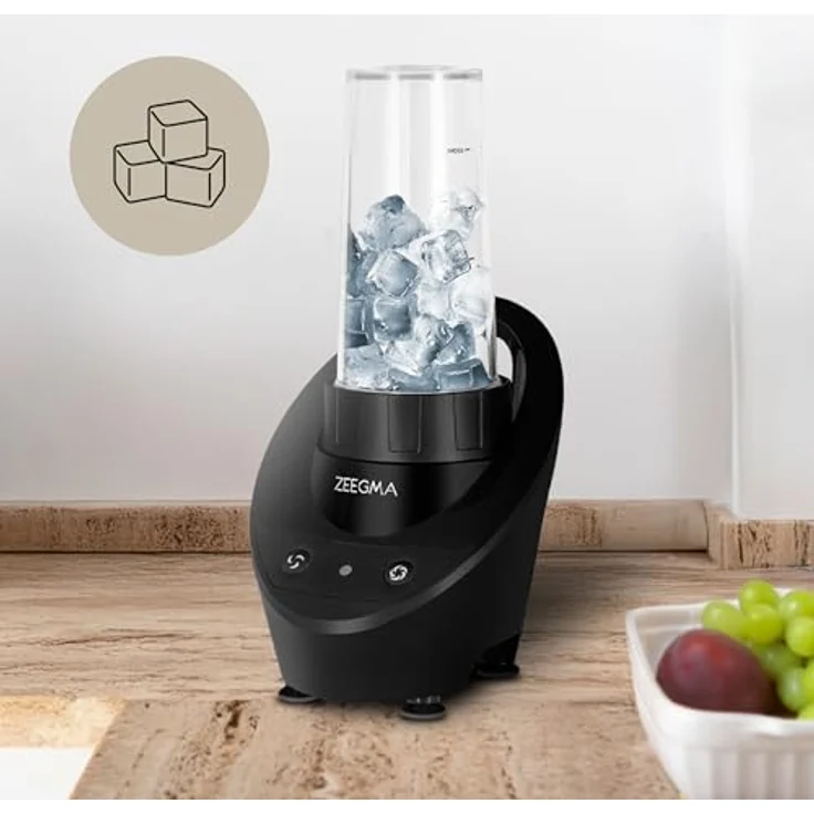 Zeegma VITAMINE BASE Elektrischer Mixer für Cocktails und Smoothies, 300 W, 2 austauschbare Flaschen 400 ml, 2 Geschwindigkeiten, Zerkleinern von Eis und Nüssen – Bild 4
