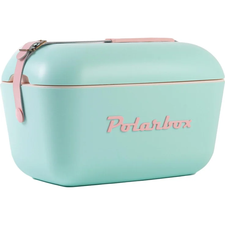 Polarbox Pop, Kühlbox im Vintage-Design, 12 l, mit Lederriemen und austauschbaren Stoffbändern