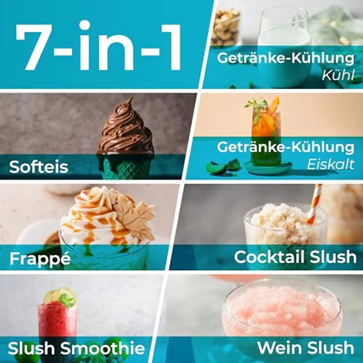 KLAMER Softeismaschine, 1,5L Eismaschine & Slush Maschine mit 7 Programmen, automatische Reinigung, digitales Rezeptbuch – Bild 5