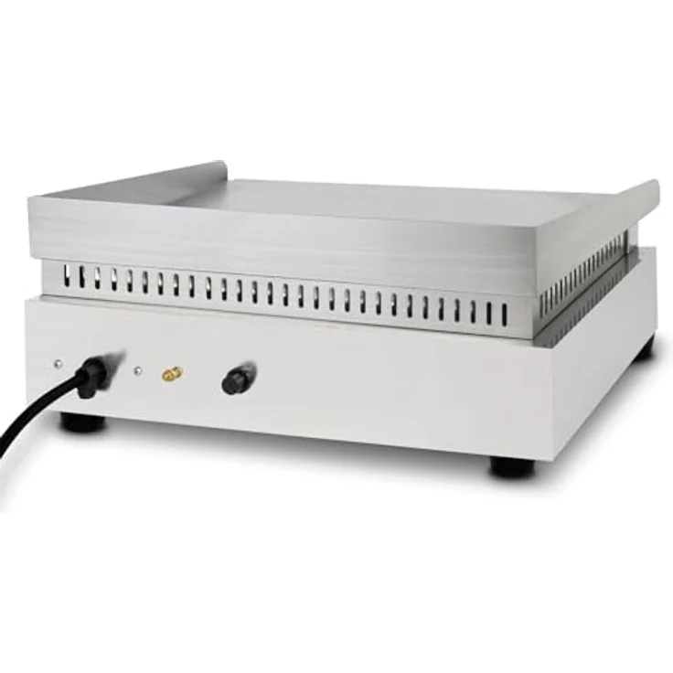 vertes FM19-G4-01 Tischgrill, elektrischer Plancha Grill mit 1700W Leistung, Edelstahl, glatte Grillfläche 40x26cm – Bild 3