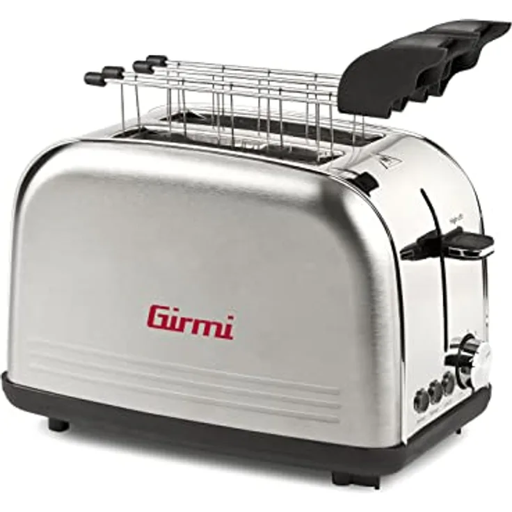 Girmi TP57 Toaster, 800 Watt, Körper und Zange, Edelstahl, Silber