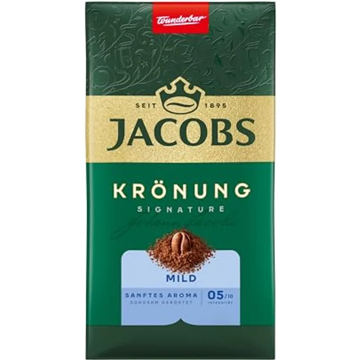 JACOBS Krönung MILD, gemahlener Kaffee aus 100 % Arabicabohnen, milder Geschmack, 500 g
