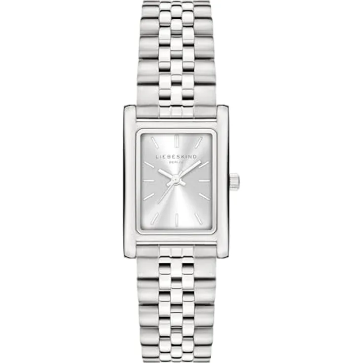 LIEBESKIND Berlin LT-0473-MQ, Damen Armbanduhr aus Edelstahl in Silber, 21mm x 31,5mm, kratzunempfindliches Mineralglas, Wasserdicht bis 3 bar, mit Edelstahlband und Schmetterlingschließe