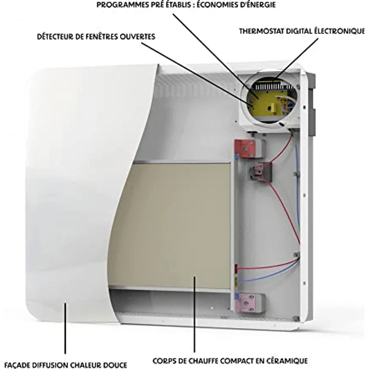 Kalia Elektrischer Heizkörper GLASS 2000W, flexibles Design, robust und langlebig – Bild 5