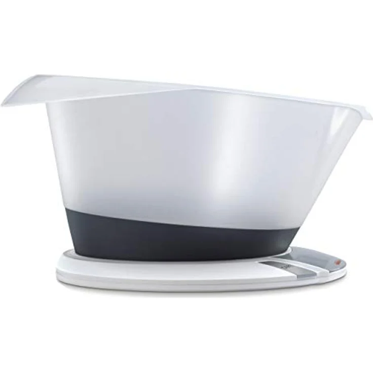 Soehnle Digitale Küchenwaage Olympia Plus mit 5 Kilo Tragkraft und 1-g-Wiegepräzision, Waage mit abnehmbarer Rührschüssel, elegante Waage für die Küche mit LCD-Anzeige und Abschaltautomatik, weiß – Bild 3