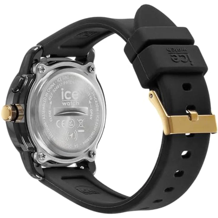 ICE-WATCH Ice find Black Gold, Schwarze Damenuhr mit Silikonarmband, geolokalisierbar, 36 mm, wasserdicht bis 3ATM – Bild 4