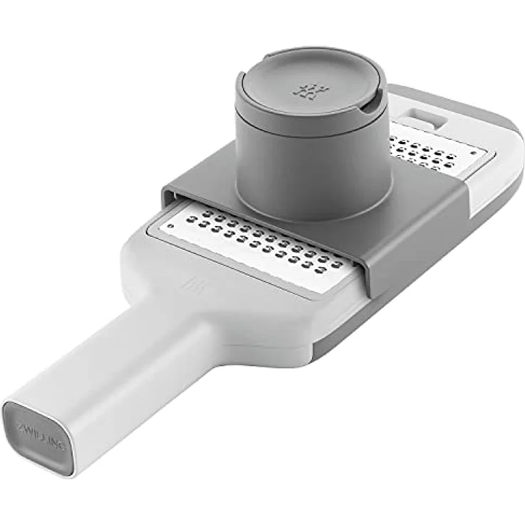 ZWILLING Z-Cut Multi-Reibe, Multifunktional, Edelstahl, 4 austauschbare Klingeneinsätze, Zwei-Wege-Reibtechnologie, Integrierte Auffangschale, Grau – Bild 1