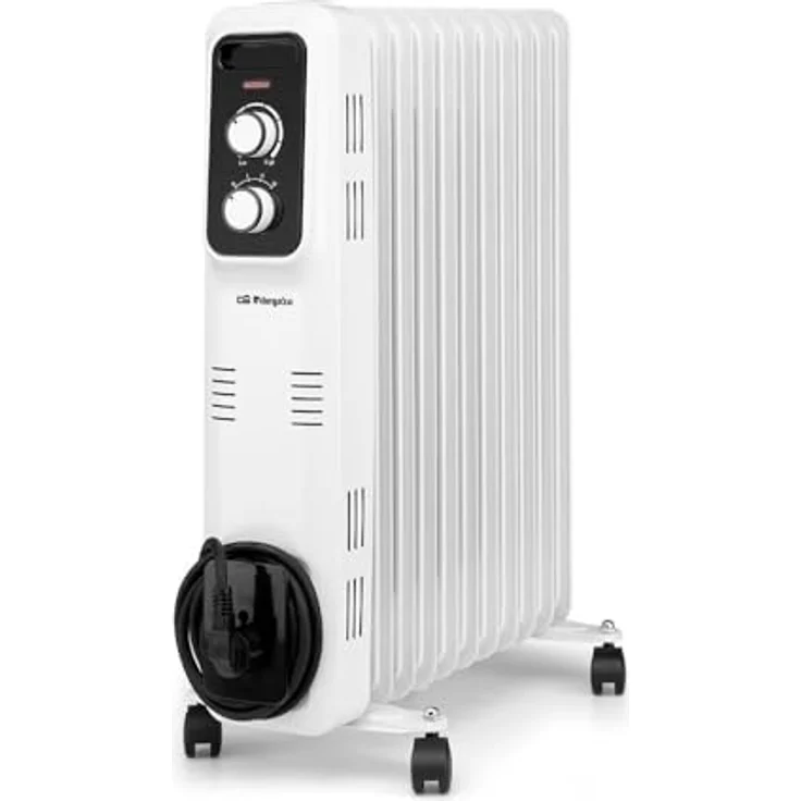 Orbegozo RL 2500 Ölradiator, 2500 W Heizgerät mit 11 Heizelementen, regelbarem Thermostat und Kippschutz, tragbar mit 4 Rollen – Bild 1