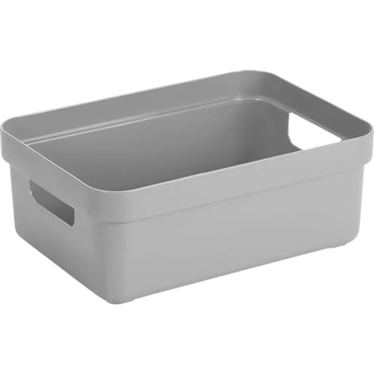 SUNWARE perfectly organised Sigma Home Aufbewahrungsbox 9L grau, modische Vorratsdose für Spielzeug und Handarbeiten