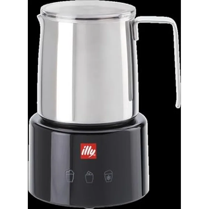 Illy - Melkschuimer zwart/RVS, Milchaufschäumer, Schwarz