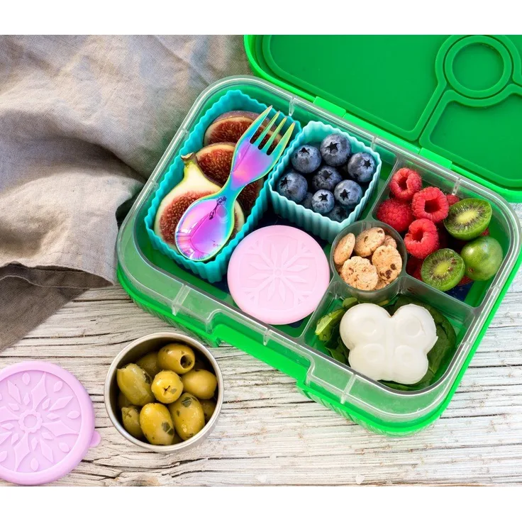 LEKKABOX Campinglöffel Mini Edelstahl Göffel, 10cm - Gabel Löffel Spork klein Kinder Brotdose, Extra klein, nur 10 cm lang – passt in jede Brotdose