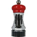 MARLUX Pfeffermühle, Acryl, transparent/Rot, 4.5 x 4.5 x 11 cm