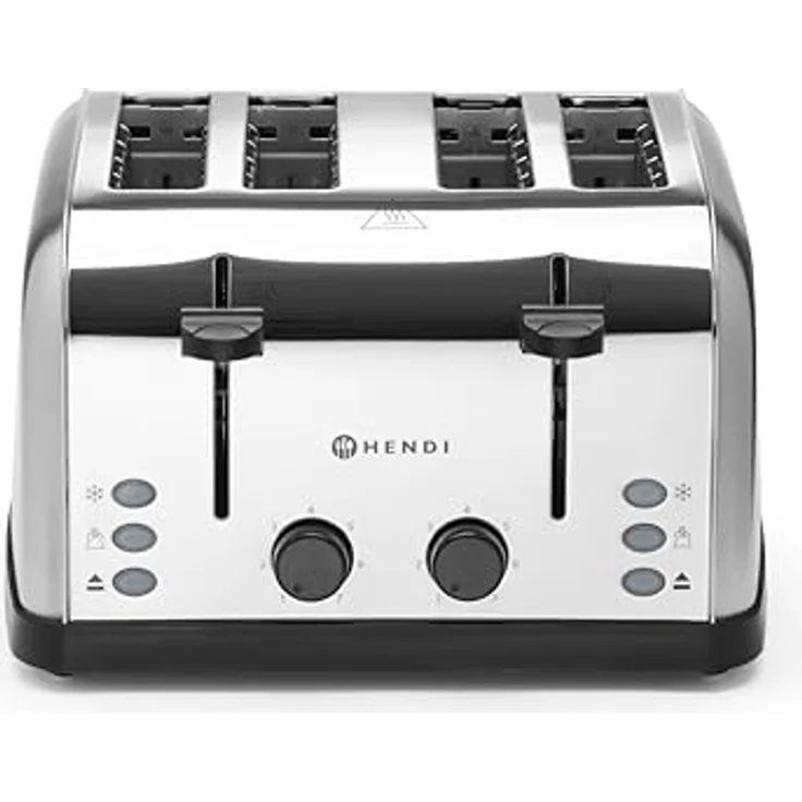 HENDI Toaster 4 Schlitz - 7 Bräunungsstufen - Edelstahl, extrabreite Toastschlitze, 7 Toaststufen, 3 Programme - Satiniert/Glänzend – Bild 3