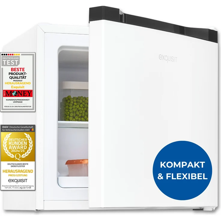 Exquisit Mini-Gefrierschrank GB40-050C, 31 Liter, 4-Sterne-Gefrierfach, 45 cm Breite, weiß