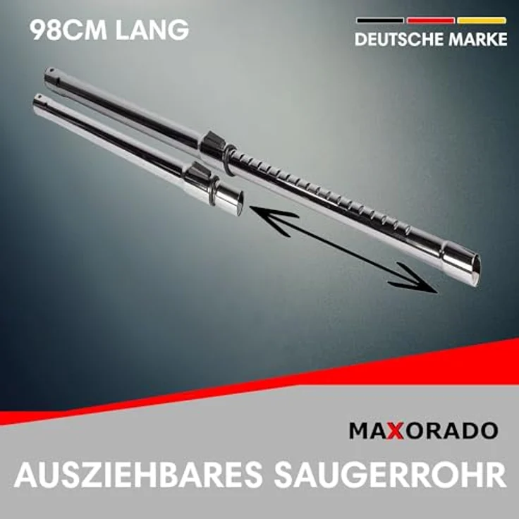 Maxorado 35mm Staubsaugerrohr Set, Teleskoprohr mit Kombidüse und Staubpinsel, kompatibel mit AEG, Bosch, Siemens, Kärcher und mehr – Bild 3
