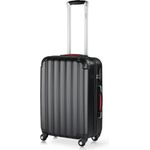 monzana Hartschalen-Trolley Baseline Schwarz L, 4 Rollen, Handgepäck, ABS Hartschale, Zahlenschloss