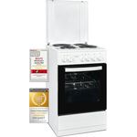 Exquisit Standherd 50 cm, Massekochfeld, 48 l Garraum, einfach zu bedienen, Elektro-Standherd weiss