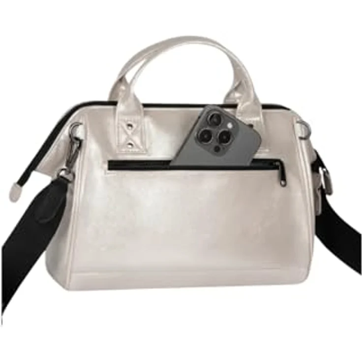 CABAIA Umhängetasche Crossbody M, aus recyceltem Polyamid, mit zwei Griffe und abnehmbarem Schulterriemen, grün – Bild 5