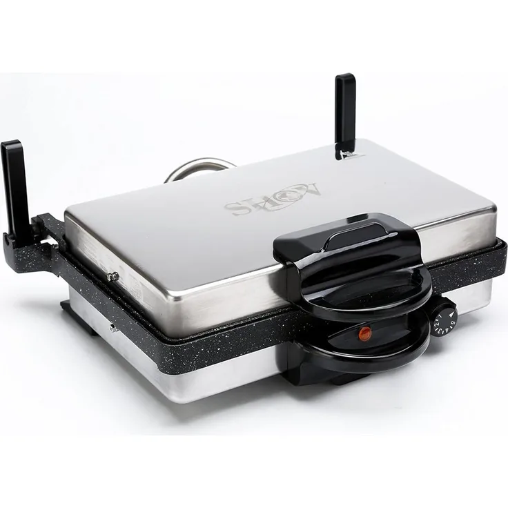 SHOV Multigrill Tandur 2000W, Kontaktgrill mit stufenloser Temperaturregelung und großzügigen Grillplatten 34,8x22,8 cm