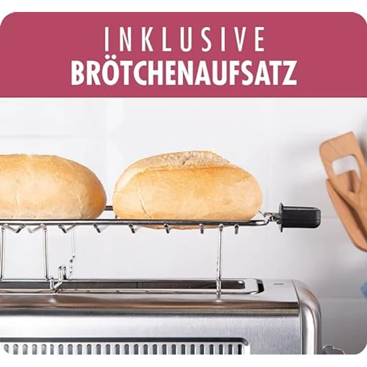 GASTROBACK #42394 Design Toaster Advanced 4S, Edelstahl-Langschlitztoaster mit extra langem Toastschacht, elektronisch geregelter Temperatursensor, Silber, Schwarz – Bild 3