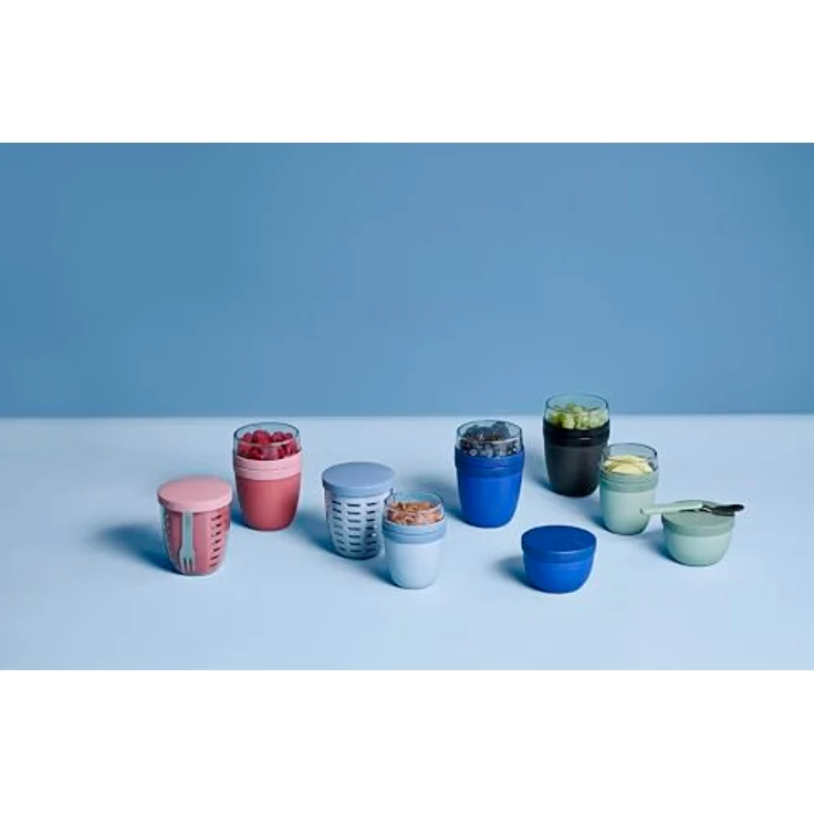 Mepal Lunchbox Snackpot Ellipse Nordic black - Praktischer Behälter, Joghurtbecher, To Go Becher – Bild 6