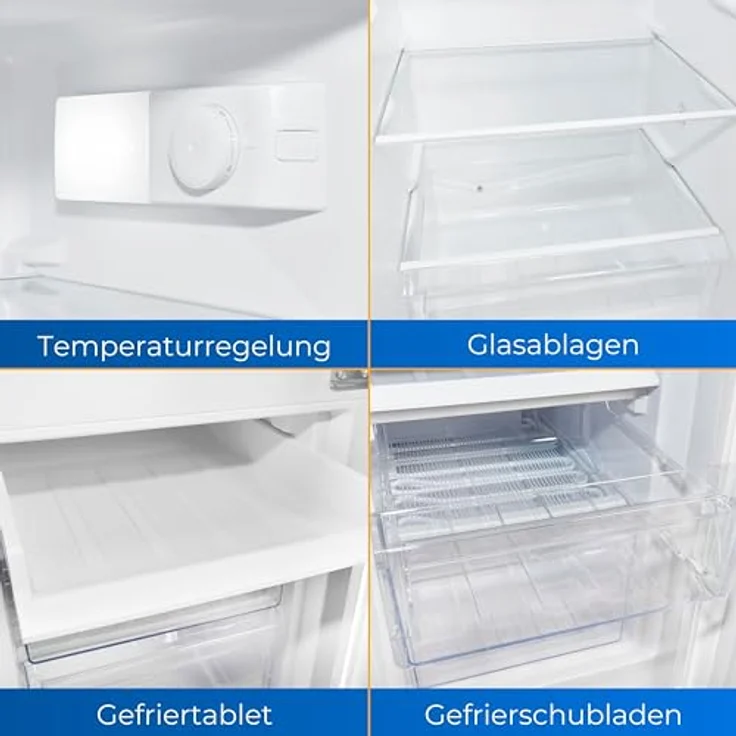 Exquisit Kühl-Gefrierkombination KGC5233-60-HE-040D weiss | Nutzinhalt: 173 L | Alarm-Funktion | 4-Sterne-Gefrieren | Standgerät – Bild 3