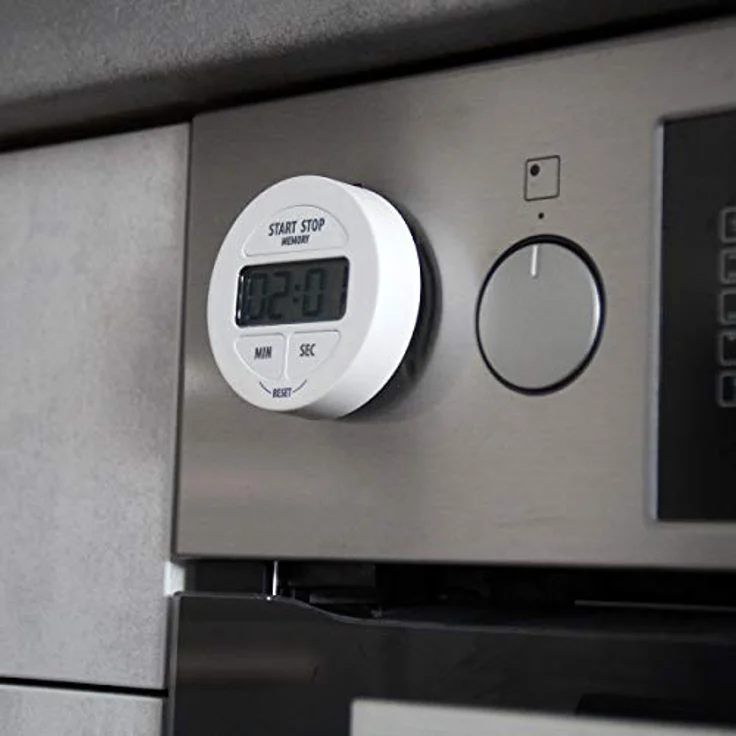 TFA Dostmann Digitaler Timer und Stoppuhr, 38.2022.02, klein und handlich, magnetisch, mit Memory-Funktion, weiß, Kunststoff, L 55 x B 17 x H 55 mm – Bild 2