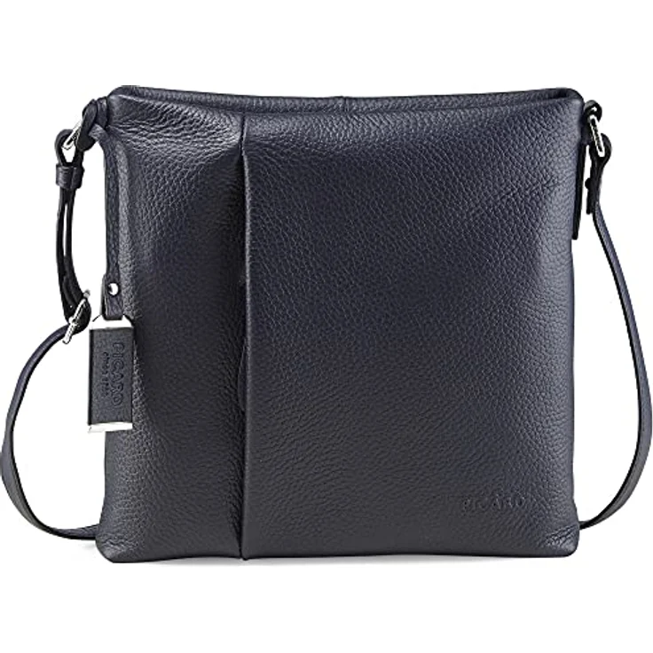 Picard Pure, Handtasche aus Premium Rindsleder mit verdeckter Zippertasche, Blau – Bild 1