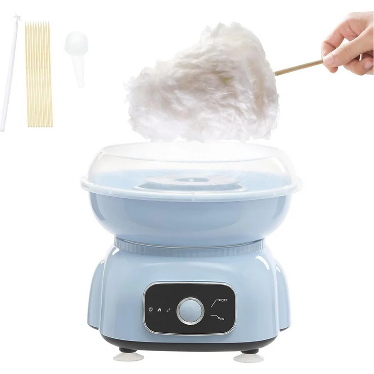 AIMAX Zuckerwattemaschine 500W, elektrische Cotton Candy Maschine mit Messlöffel und 10 Bambus-Stäbchen für Kindergeburtstage und Partys
