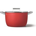 Smeg CKFC2611RDM Kasserolle mit Deckel, 26 cm, Rot