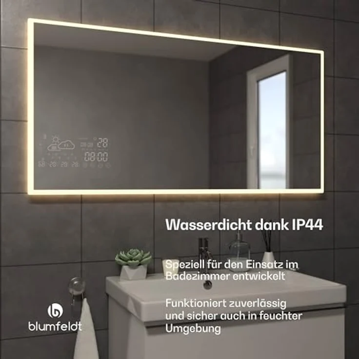 blumfeldt Infrarotheizung ReflectiHeat, elektrische Heizkörper mit Smart Mirror, 600 W, App-Steuerung, Timer, IP44 – Bild 6