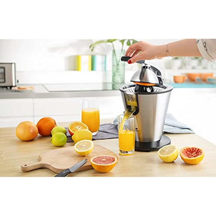 SENYA Elektrische Zitruspresse, Hebelarm, Edelstahl, 0,7 l, 160 W, Edelstahl, Schwarz – Bild 2