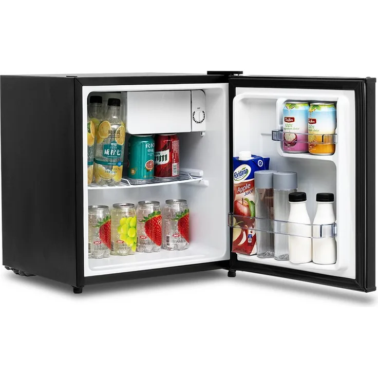 Smad DSF-48D6E, reversibler Einzeltür Mini-Kühlschrank mit 6-stufigem Thermostat, 39 dB, 51 cm hoch, 45 cm breit, in elegantem Weiß für Schlafzimmer/Büro