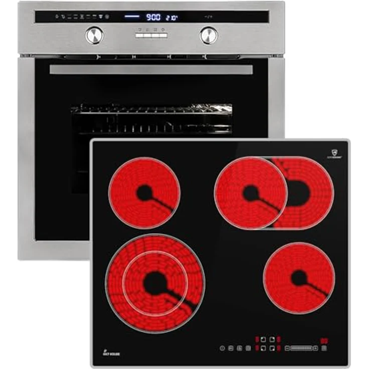 KKT KOLBE Autarkes Herdset SET8013CH59AL | 60cm Einbaubackofen EB8013ED | 59cm Kochfeld CH5901AL | Drehspieß | Kerntemperaturfühler | Heißluft | Teleskopauszüge | Automatik-Timer – Bild 1