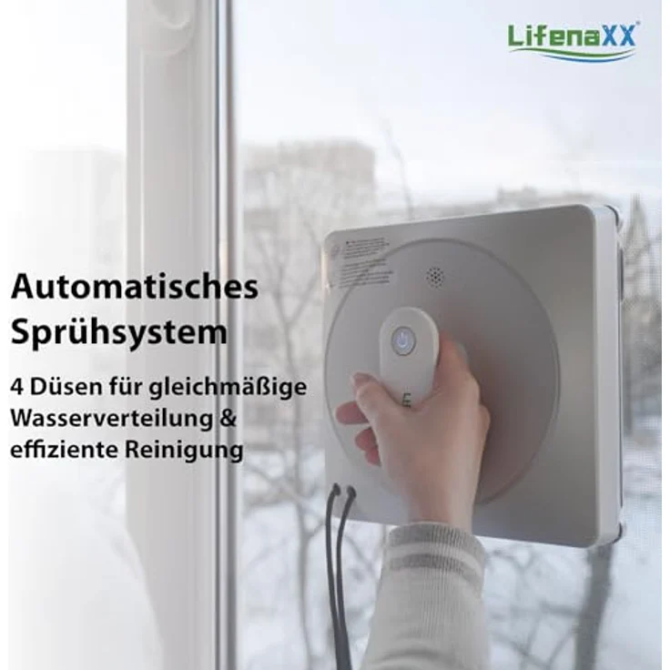 Lifenaxx Fenstersauger Fensterreinigungs-Roboter, automatisches Sprühsystem mit 4 Reinigungsprogrammen und Anti-Drop-Erkennung – Bild 3