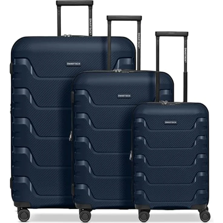 SMARTBOX Hartschalen Koffer-Set 3-teilig | aus Polypropylen | erweiterbar um 3 cm | mit 4 Doppelrollen & TSA-Schloss (Edition 01) – Bild 1