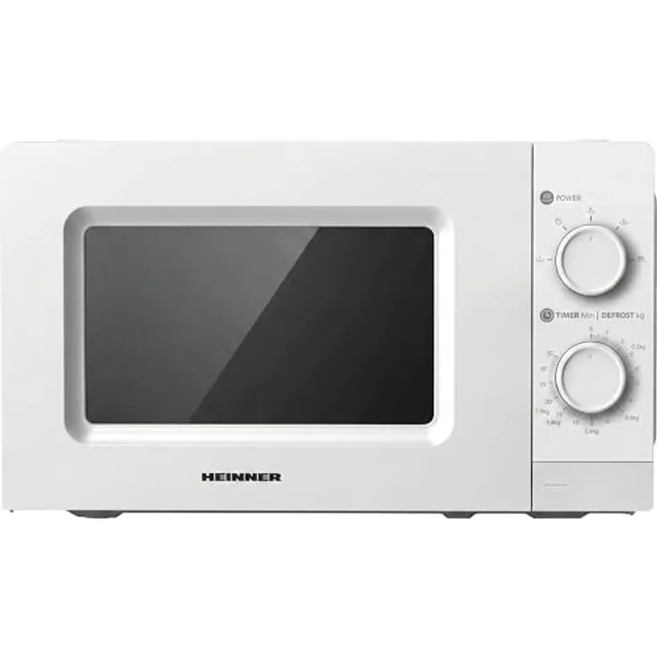 Heinner HMW-MD20MWH Mikrowelle 20 L, 700 W mit Mechanischer Steuerung, Timer und Auftaufunktion, Weiß